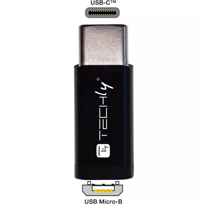 Techly IADAP USBC-MBKT Προσαρμογέας καλωδίου Micro-USB Μαύρο