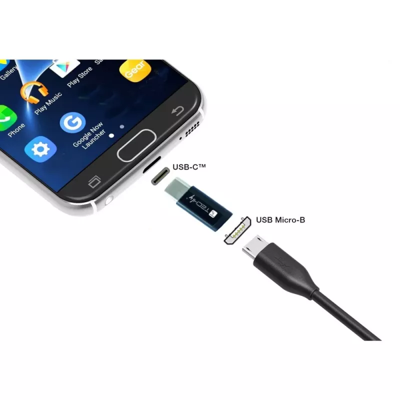 Techly IADAP USBC-MBKT Προσαρμογέας καλωδίου Micro-USB Μαύρο