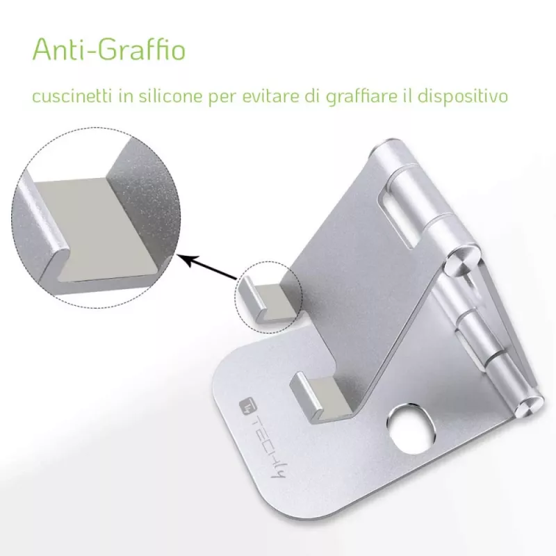 Techly I-SMART-STAND6 Βάση Παθητική βάση κινητού τηλεφώνου/Smartphone Ασημί