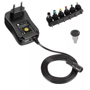 Techly IPW-NTS1000G2 Τροφοδοτικό/μετατροπέας Indoor 12 W Μαύρο