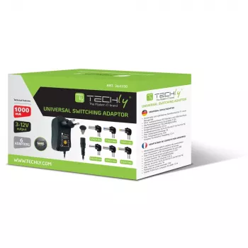 Techly IPW-NTS1000G2 Τροφοδοτικό/μετατροπέας Indoor 12 W Μαύρο