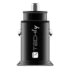 Techly Μίνι φορτιστής αυτοκινήτου 2 θυρών USB-A Quick Charge 3.0 36W σε Μαύρο Μέταλλο