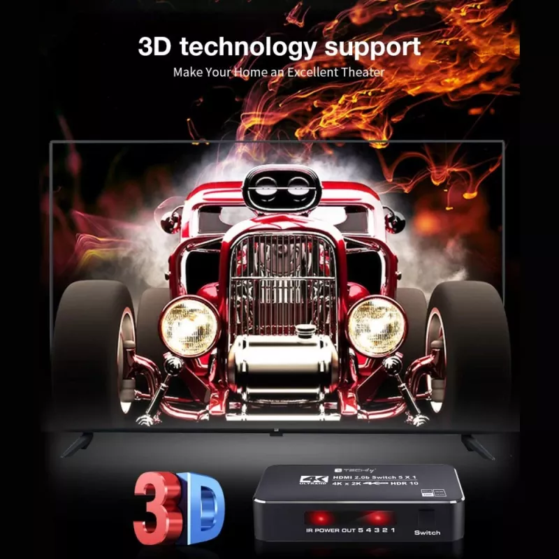 Techly IDATA HDMI2-4K5160B Διακόπτης βίντεο HDMI