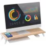 Techly ICA-MS 389 Βάση οθόνης/στήριγμα Γραφείου Λευκό, Ξύλο