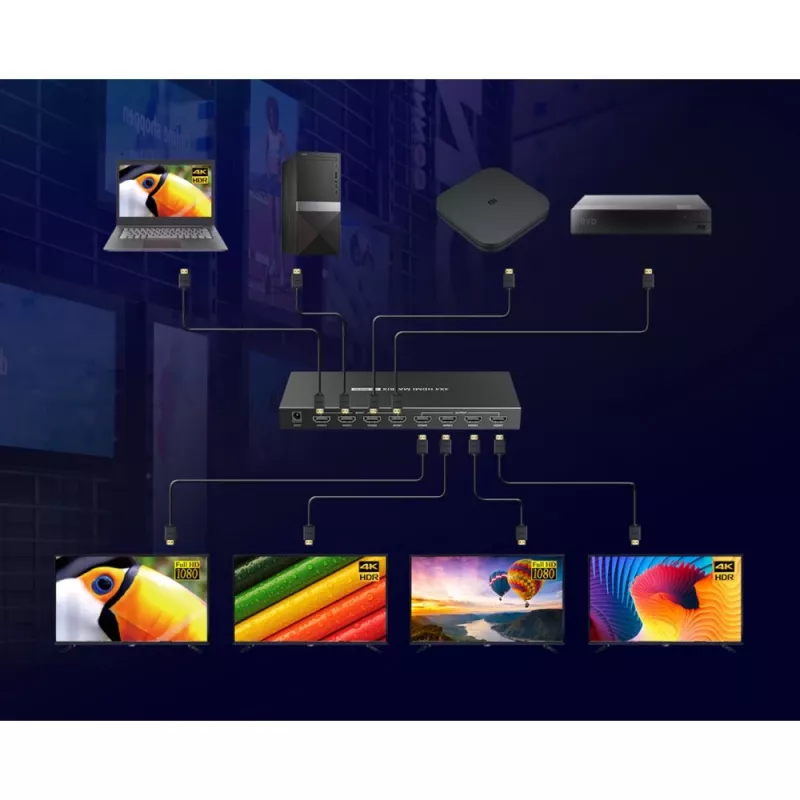 Techly IDATA HDMI-MX44 Διακόπτης μήτρας AV Διακόπτης μήτρας AV 4 W