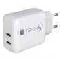 Techly IPW-USB-2C35W Φορτιστής για φορητές συσκευές Φορητός υπολογιστής, Smartphone, Tablet Λευκό AC Εσωτερικού χώρου Ταχεία φόρτιση