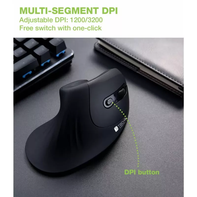 Techly IM 1100-VM-B Ποντίκι Ιατρικό Δεξιόχειρας RF Wireless Οπτικό 3200 DPI