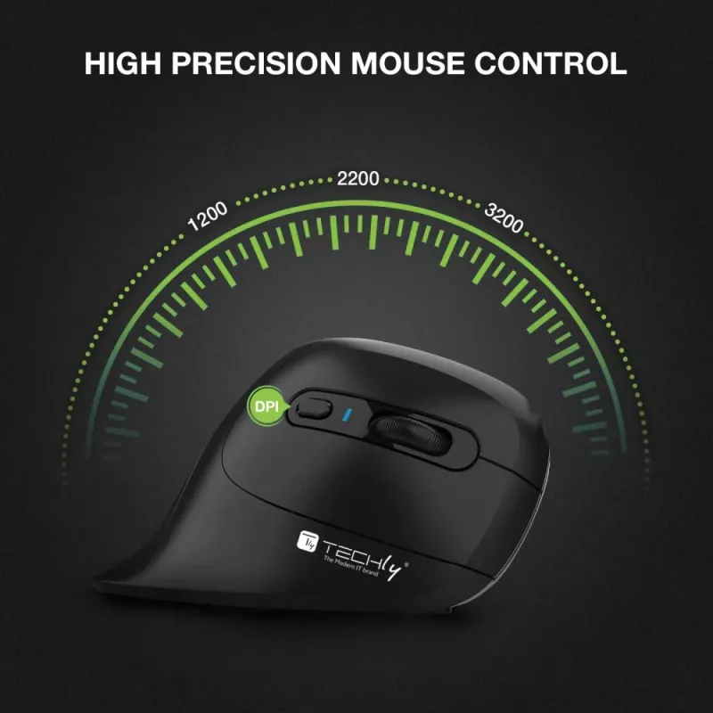 Techly IM 1100-VM-B Ποντίκι Ιατρικό Δεξιόχειρας RF Wireless Οπτικό 3200 DPI