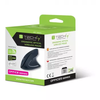 Techly IM 1200-VM-B Ποντίκι Ιατρικό Δεξιόχειρας RF Wireless Οπτικό 1600 DPI