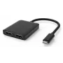 Techly IADAP USBC-HDMI2T4K Προσαρμογέας καλωδίου βίντεο 0,15 m USB Type-C 2 x HDMI Μαύρο