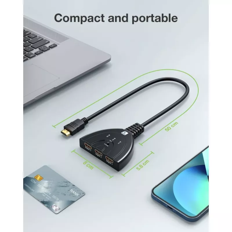 Techly IDATA HDMI-3F8K Διακόπτης βίντεο
