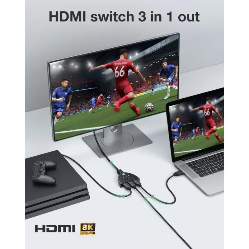 Techly IDATA HDMI-3F8K Διακόπτης βίντεο