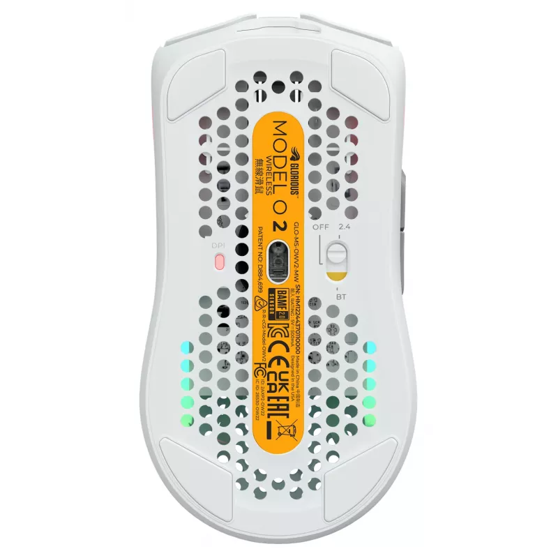 Glorious Gaming Glorious Model O Wireless 2 – ματ λευκό, δεξιόχειρας, λέιζερ, RF Wireless + USB Type-C, 26000 DPI, 1 ms, λευκό