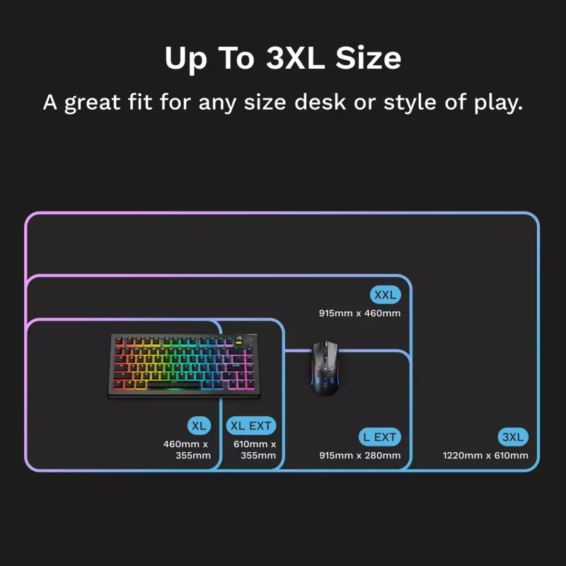 Glorious Gaming GLORIOUS Mouse PAD 2 GLED - XL EXTENDED - μαύρο