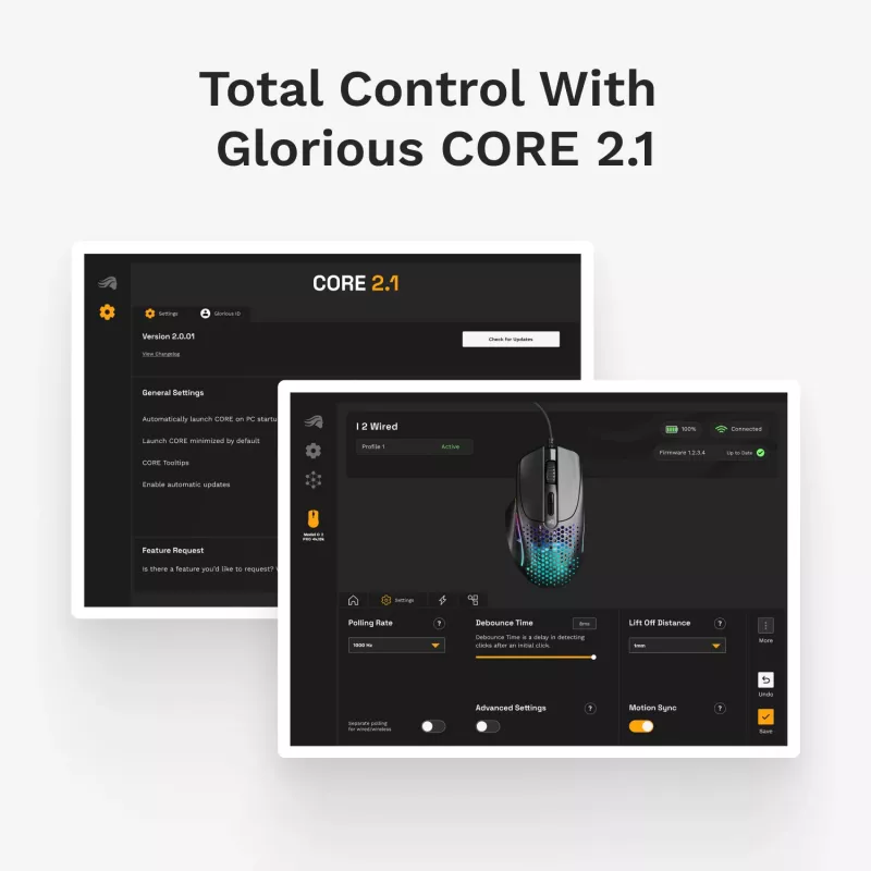 Glorious Gaming Glorious Model IV2 Wired - μαύρο, δεξιόχειρας, οπτικό, USB Type-A, 26000 DPI, μαύρο