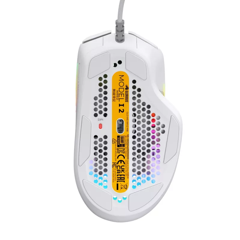 Glorious Gaming Glorious Model I2 Wired – λευκό, δεξιόχειρας, οπτικό, USB Type-A, 26000 DPI, λευκό
