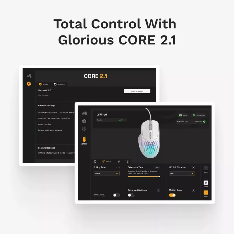 Glorious Gaming Glorious Model I2 Wired – λευκό, δεξιόχειρας, οπτικό, USB Type-A, 26000 DPI, λευκό