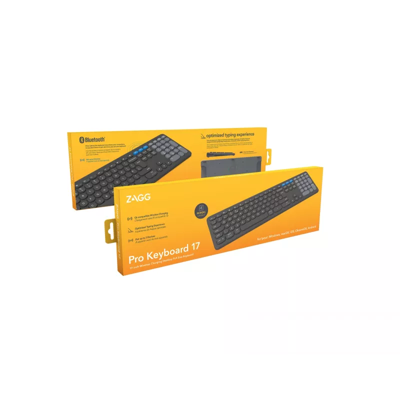 ZAGG Pro 17 Πληκτρολόγιο Universal Bluetooth QWERTY Σκανδιναβικό Μαύρο