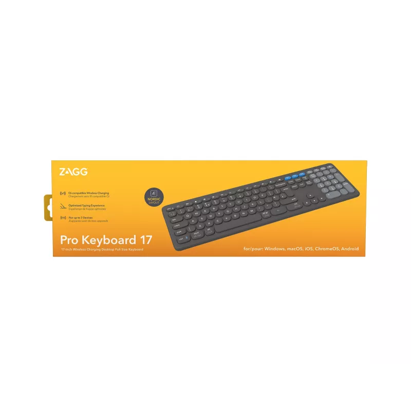 ZAGG Pro 17 Πληκτρολόγιο Universal Bluetooth QWERTY Σκανδιναβικό Μαύρο