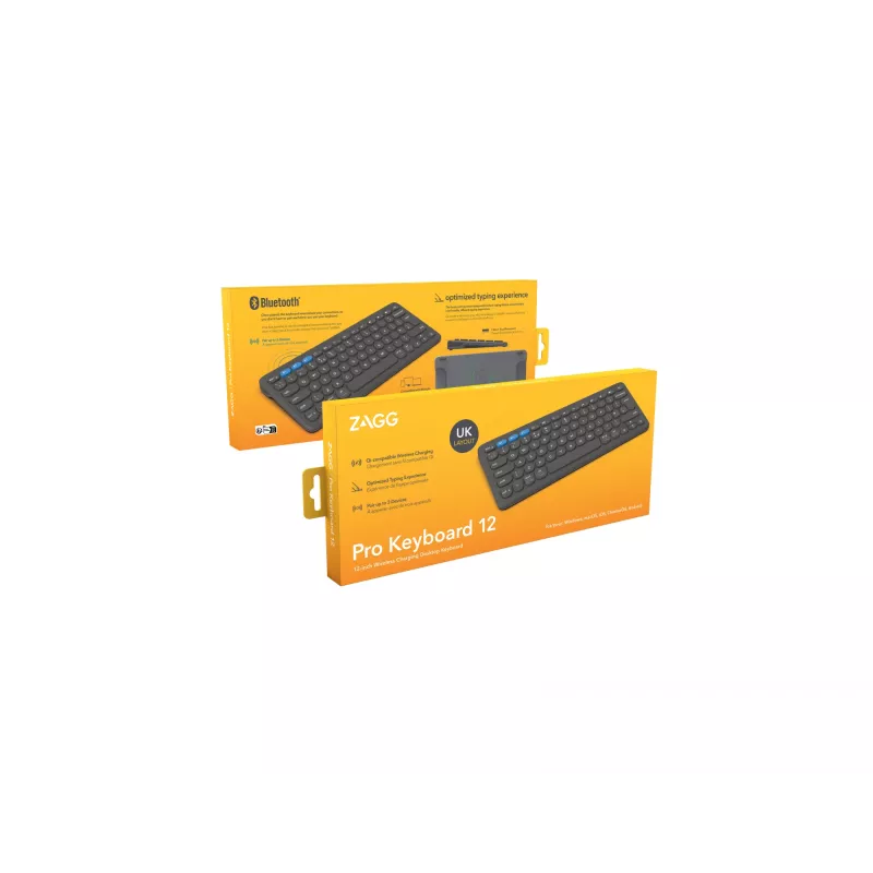 ZAGG Pro 12 Πληκτρολόγιο Universal Bluetooth QWERTY Αγγλικό Μαύρο