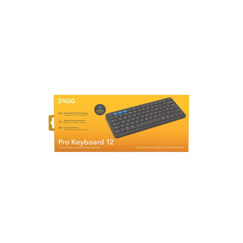 ZAGG Pro 12 Πληκτρολόγιο Universal Bluetooth QWERTY Σκανδιναβικό Μαύρο