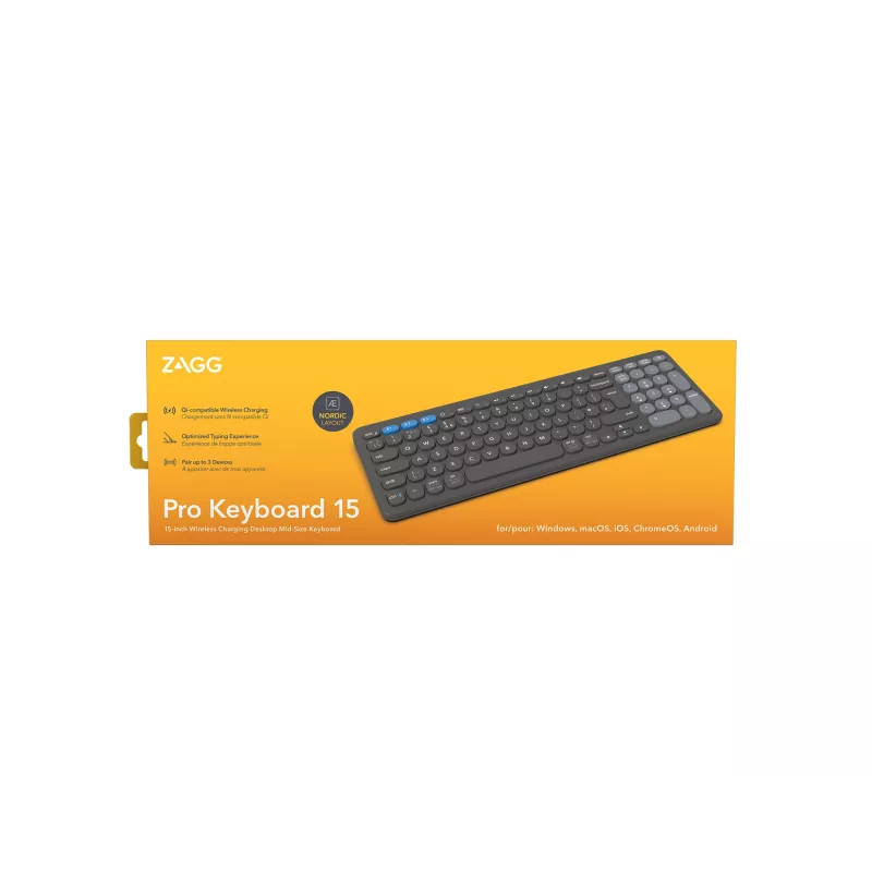 ZAGG Pro 15 Πληκτρολόγιο Universal Bluetooth QWERTY Σκανδιναβικό Μαύρο