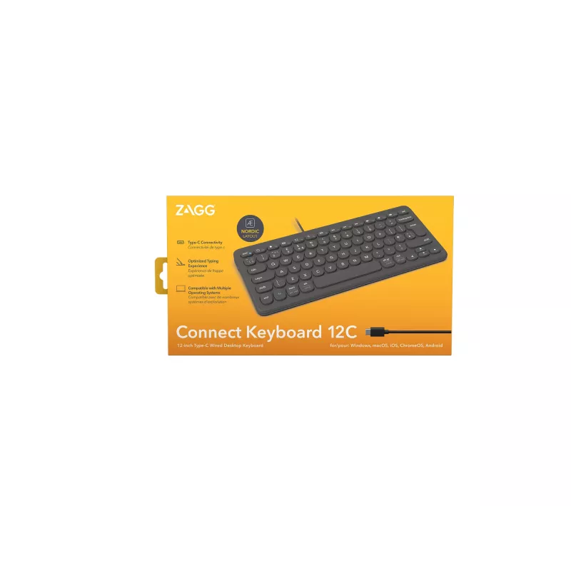 ZAGG Connect 12C Πληκτρολόγιο Universal USB QWERTY Σκανδιναβικό Μαύρο