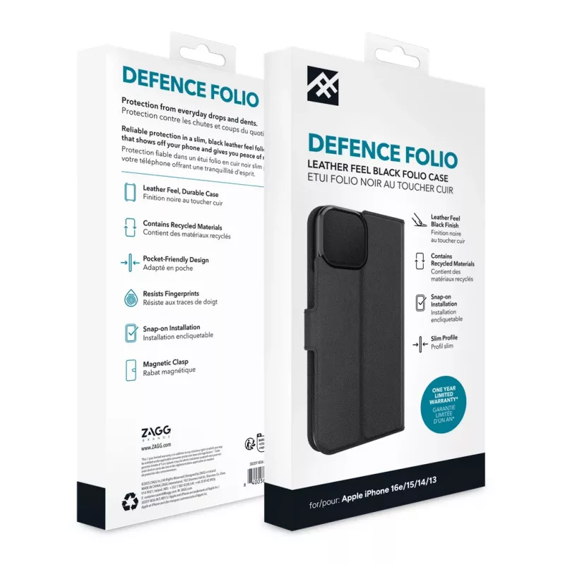 IFROGZ Defence Folio Θήκη κινητού 15,5 cm (6,1 inch) Μαύρο