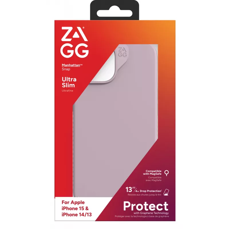 ZAGG Cases Manhattan Snap Apple iPhone 15/iPhone 14/13 Λεβάντα EN/FR