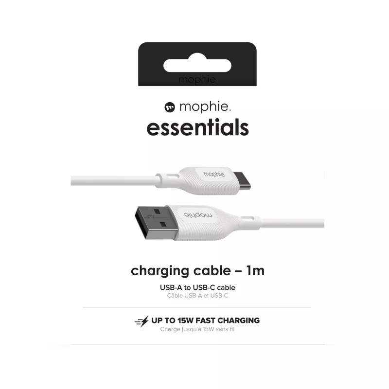 mophie essentials Καλώδιο φόρτισης | 1M Καλώδιο USB USB 2.0 USB A USB C Λευκό