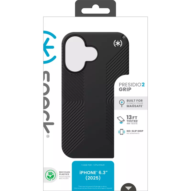 Speck Presidio2 Grip + MS Apple iPhone 17 Μαύρο – με Microban