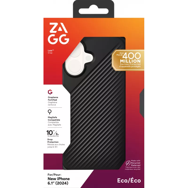 ZAGG Cases Luxe Snap Apple iPhone 16 Μαύρο, θήκη, Apple, iPhone 16, 15,5 cm (6,1″), Μαύρο