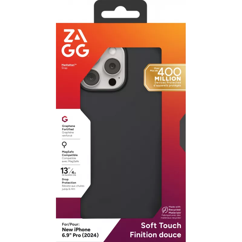 ZAGG Cases Manhattan Snap Apple iPhone 16 Pro Max Μαύρο, θήκη, Apple, iPhone 16 Pro Max, 17,5 cm (6,9″), Μαύρο