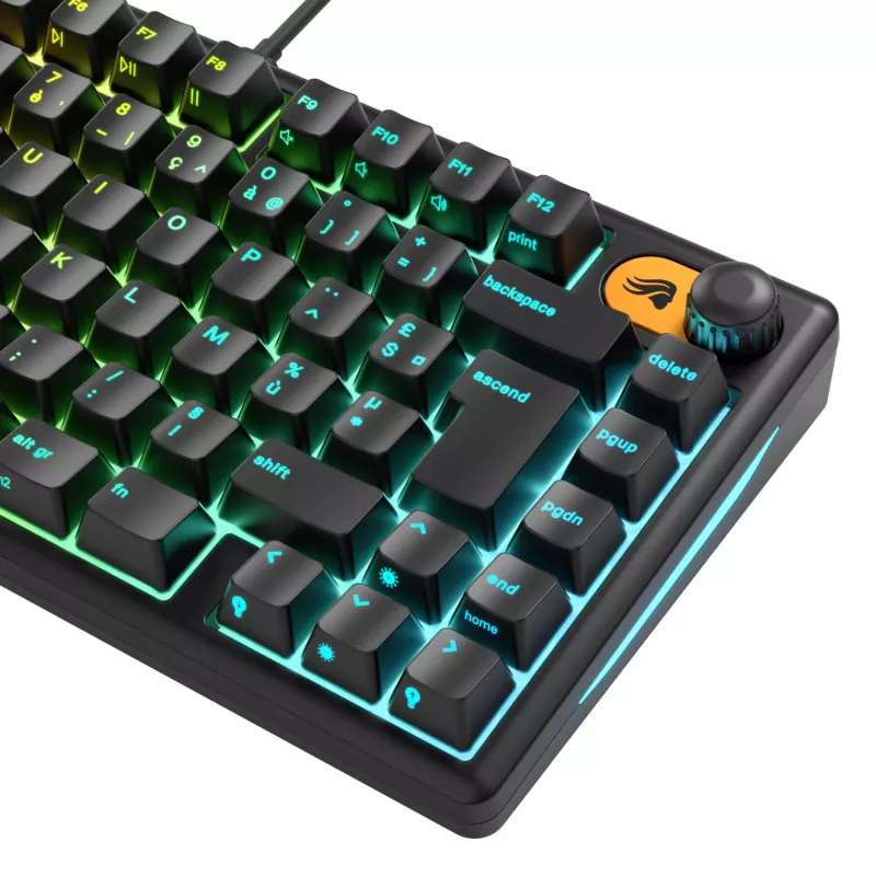 Glorious Gaming GMBK 75% Πληκτρολόγιο USB AZERTY Γαλλικά Μαύρο