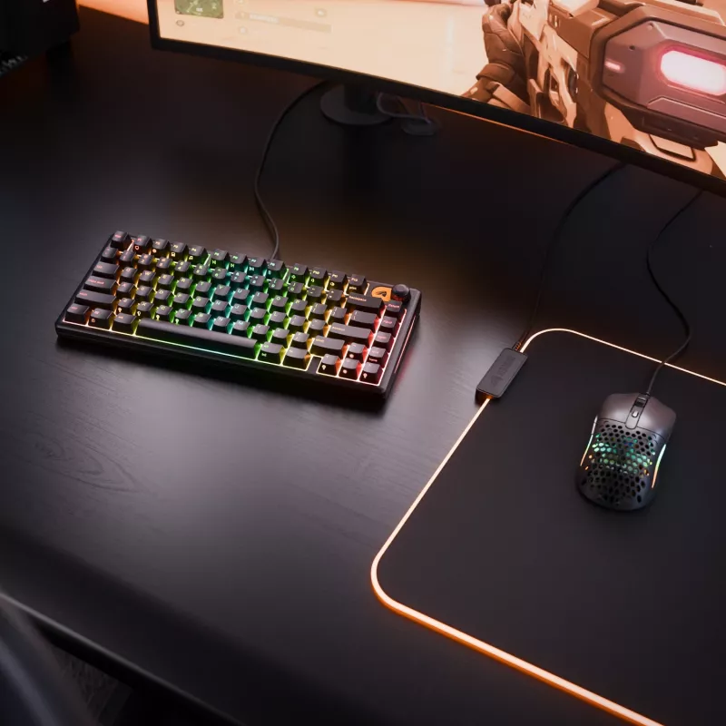 Glorious Gaming GMBK 75% Πληκτρολόγιο USB AZERTY Γαλλικά Μαύρο