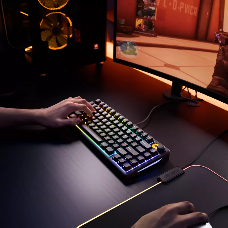 Glorious Gaming GMBK 75% Πληκτρολόγιο USB AZERTY Γαλλικά Μαύρο