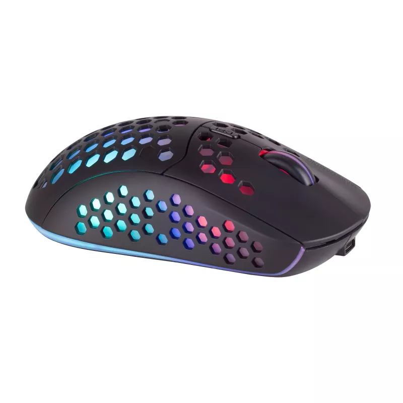 Mars Gaming MMW3, Ασύρματο Ποντίκι Gaming, RGB Flow, Υπερελαφρύ 79g, 3200DPI, Μαύρο