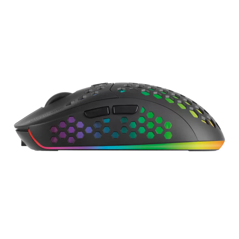 Mars Gaming MMW3, Ασύρματο Ποντίκι Gaming, RGB Flow, Υπερελαφρύ 79g, 3200DPI, Μαύρο