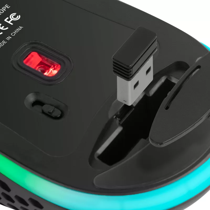 Mars Gaming MMW3, Ασύρματο Ποντίκι Gaming, RGB Flow, Υπερελαφρύ 79g, 3200DPI, Μαύρο