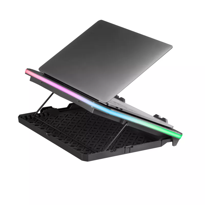 Mars Gaming MNBC6, Βάση ψύξης + Στήριγμα XL 19'' ARGB, 3 ανεμιστήρες, Φορητό Στήριγμα