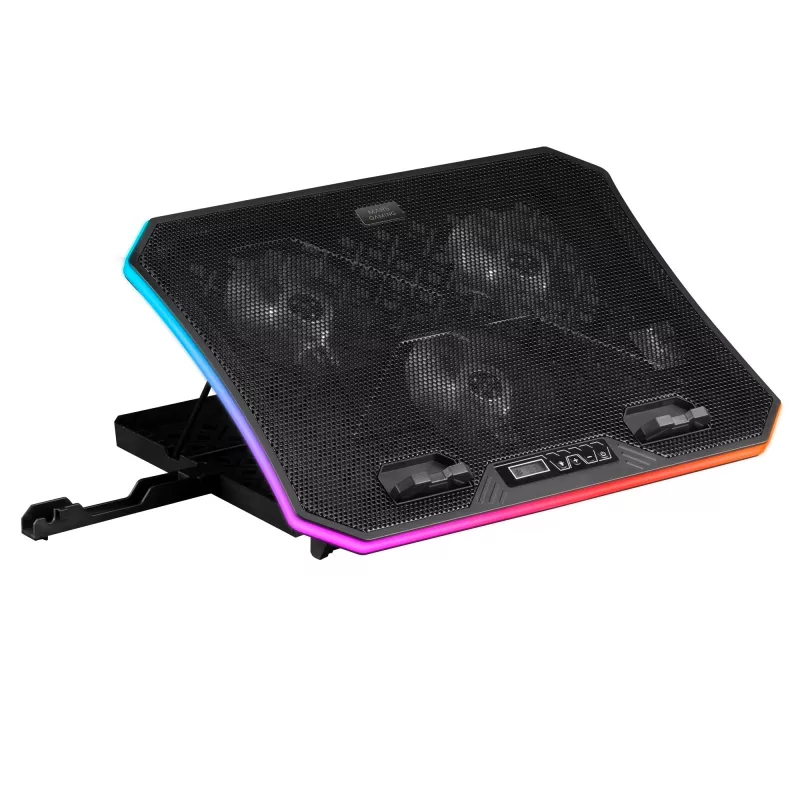 Mars Gaming MNBC6, Βάση ψύξης + Στήριγμα XL 19'' ARGB, 3 ανεμιστήρες, Φορητό Στήριγμα