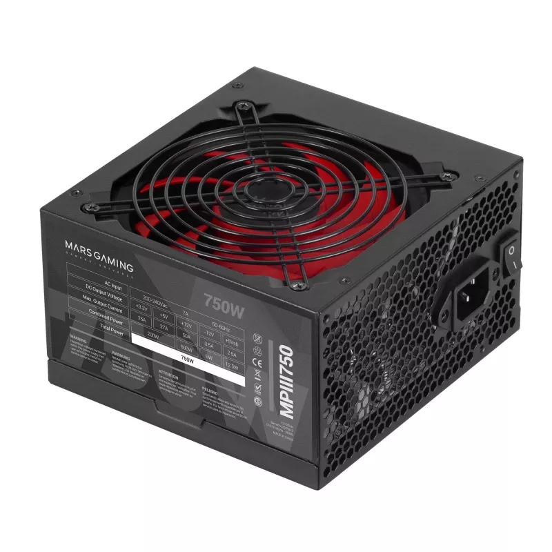 Mars Gaming MPIII750 Τροφοδοτικό PC 750W ATX 85 % Απόδοση 5 χρόνια εγγύηση
