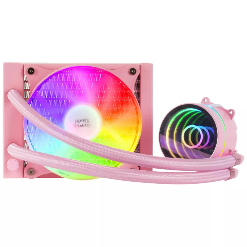 Mars Gaming ML-ONE120 Ροζ Υδρόψυξη CPU TDP 200W Infinity Mirror FRGB αθόρυβος ανεμιστήρας universal Multisocket