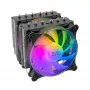 Mars Gaming MCPU-XT μαύρη ψύκτρα CPU Dual-Tower ψύξη 6 HCT-Heatpipes TDP 300W 2 ARGB PWM ανεμιστήρες 12cm
