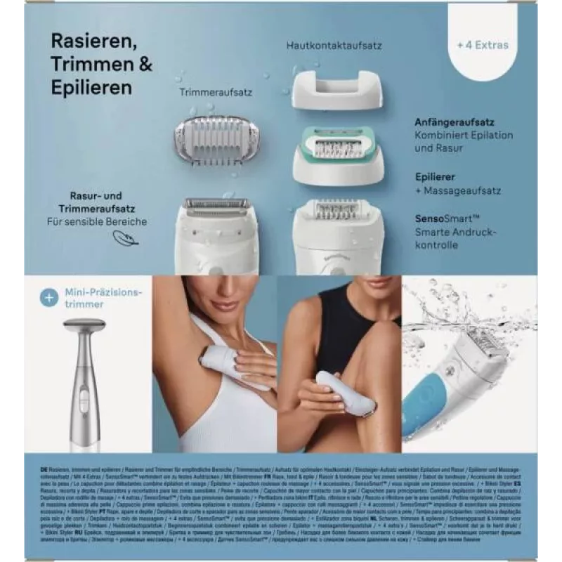 Braun Silk-épil 5 810 + Gillette Venus Trimmer 28 τσιμπιδάκια μπλε, λευκό