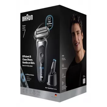 Ξυριστική μηχανή με φύλλα Braun Series 7 72-C7200CC μαύρη ανοξείδωτο ατσάλι ιόντων λιθίου