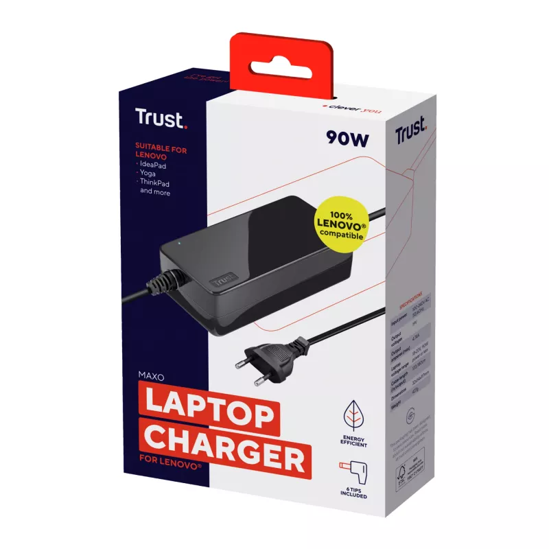 Trust 23394 τροφοδοτικό/inverter εσωτερικού χώρου 90 W μαύρο