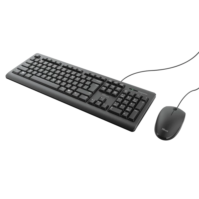 Trust Primo πληκτρολόγιο και ποντίκι Universal USB AZERTY βελγικό μαύρο