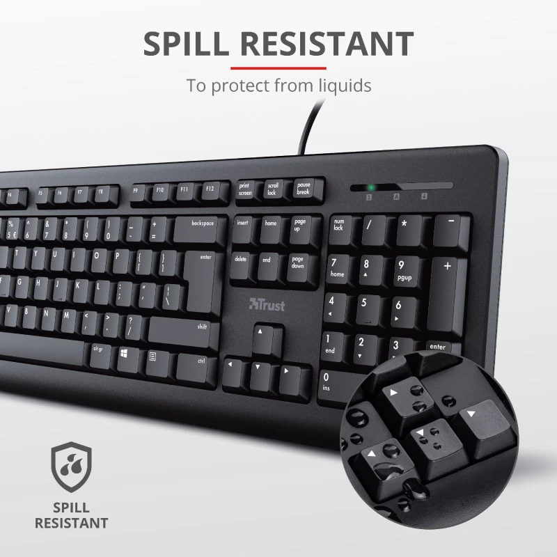 Trust Primo πληκτρολόγιο και ποντίκι Universal USB AZERTY βελγικό μαύρο