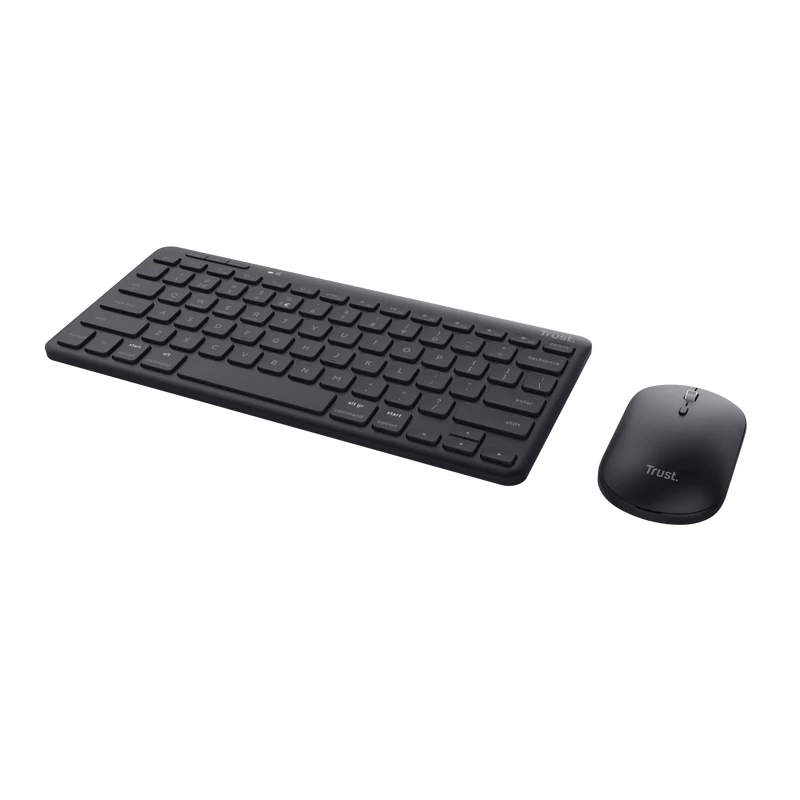 Trust Lyra πληκτρολόγιο, με ποντίκι, γραφείου, RF Wireless + Bluetooth, AZERTY, βελγικό, μαύρο